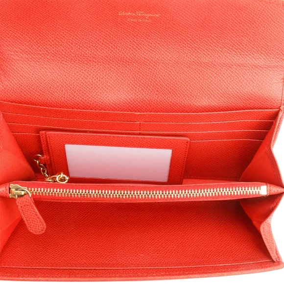 FerragamoSalvatore Orange Leather Gancini Continental Wallet - Picture 3 of 3